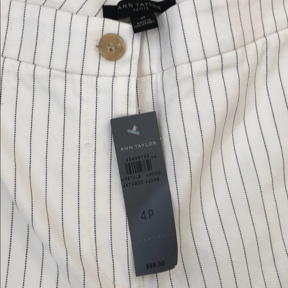 Ann Taylor Marina Pant (White w/ Black Pinstripes) - Picture 7 of 7